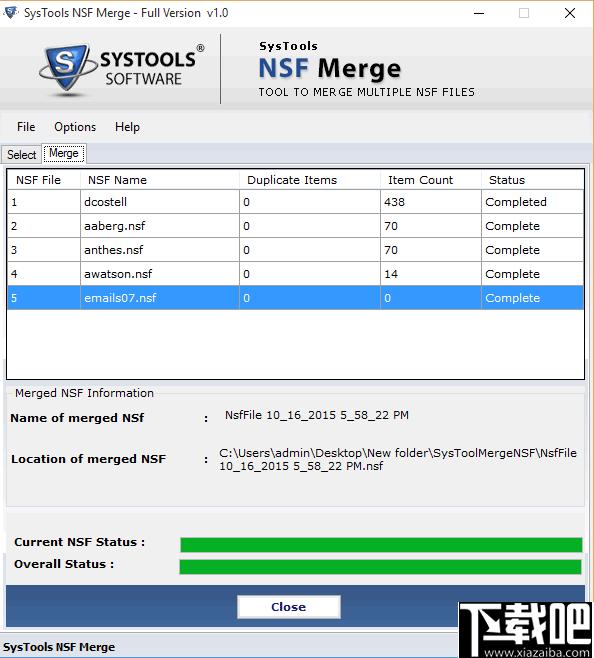 SysTools NSF Merge下载,文件合并